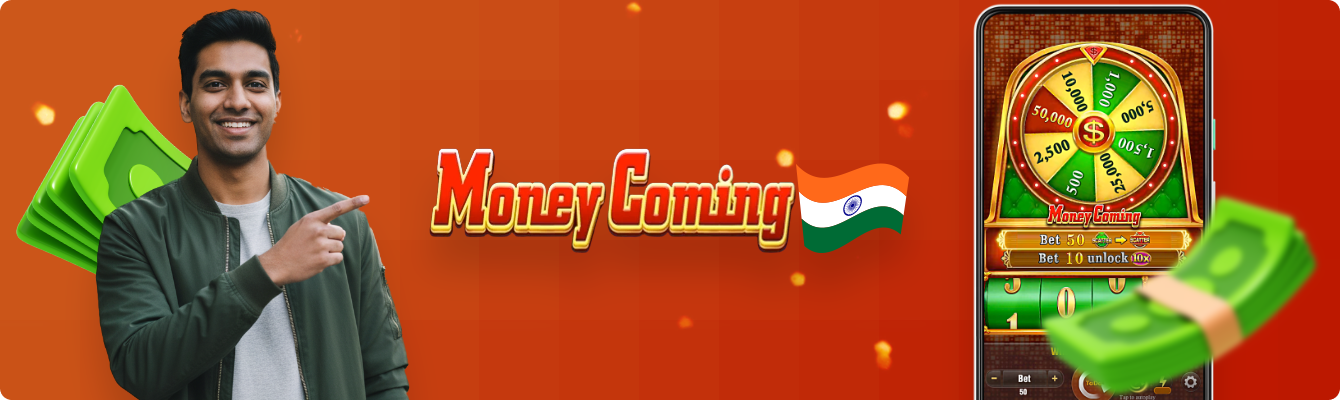 Users from India can play Money Coming Game both for real money and for free in demo mode